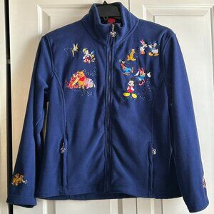 VINTAGE Disney Bradford Exchange Jacket Women’s Blue Embroidered Fleece L,NWOT